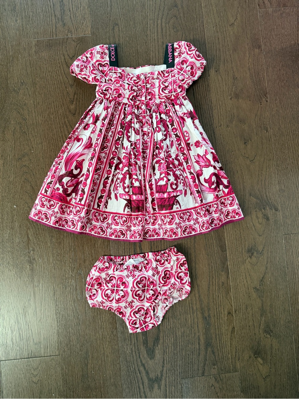 Dolce & Gabbana Pink and White Floral Dress with Bloomers
